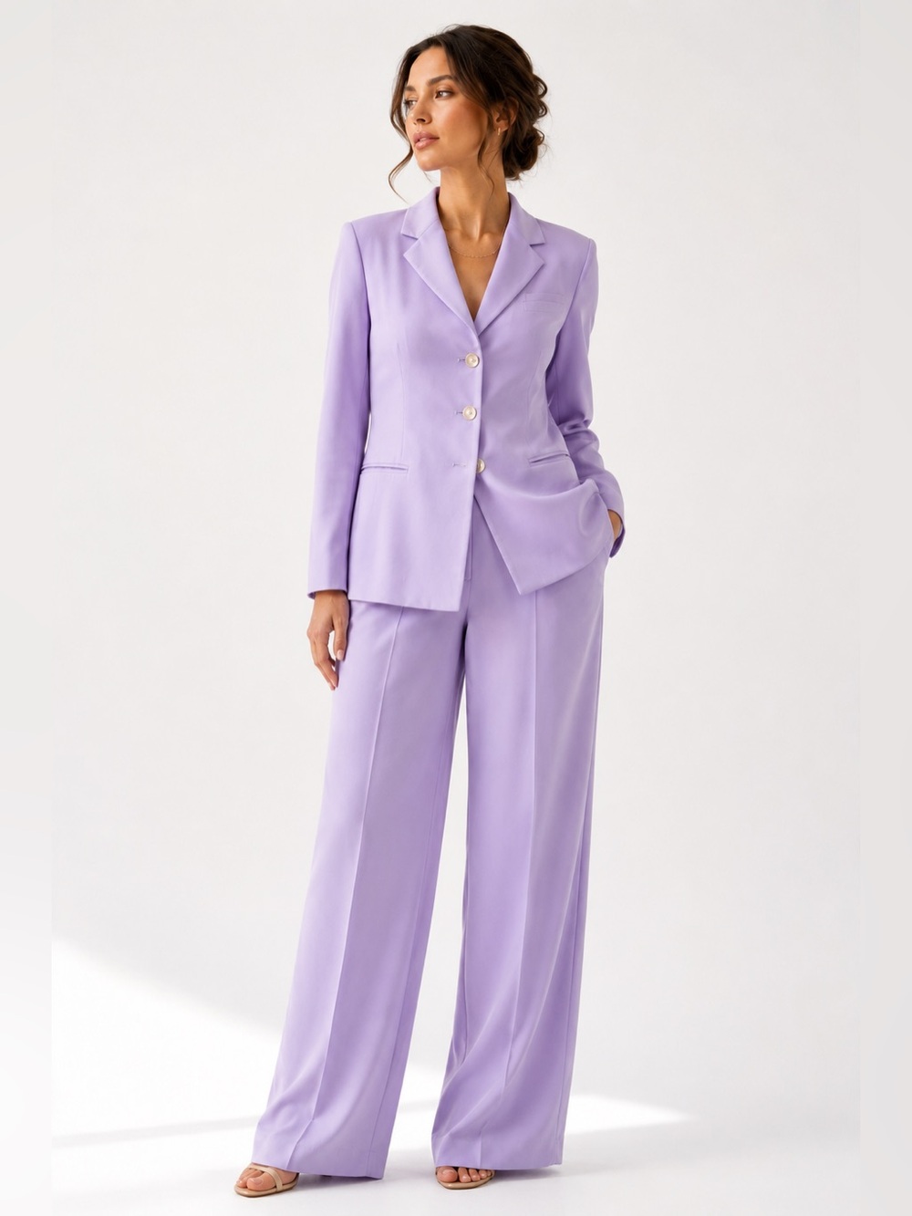 Lauren Ralph Lauren Lilac Purple Pantsuit Blazer Trousers Y2K Preppy Set